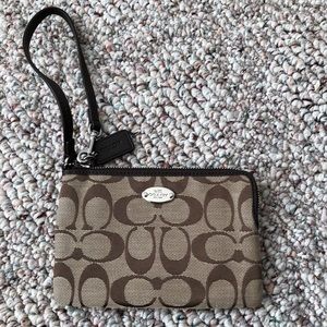SOLD Coach Brown and tan wristlet wallet
